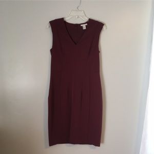 H&M Eggplant V-Neck Sheath Dress